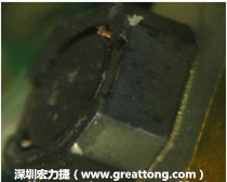 使用銀(Ag)鍍層的電源電感器(Power Inductors)，經(jīng)過推力測(cè)試后，零件端點(diǎn)上已經(jīng)看不到任何鍍層的痕跡了，所以其耐推力就比較小。