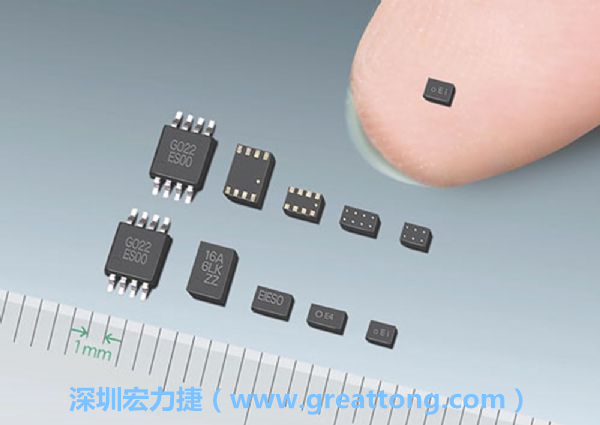 常規(guī)IC與WLP制作的封裝設(shè)計(jì)元件，尺寸有極大的差異，WLP僅需晶粒尺寸就有相同的電氣特性。